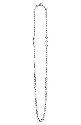 LAGOS Enso Ring Station Necklace in Silver at Nordstrom, Size 34 In