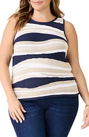 NIC+ZOE Knit Waves Sweater Tank Indigo Multi at Nordstrom,