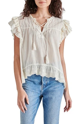 Steve Madden Bellamy Ruffle Eyelet Top Ivory at Nordstrom,