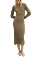 MANGO Long Sleeve Rib Knit Dress at Nordstrom,