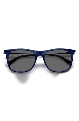 Polaroid 55mm Polarized Rectangular Sunglasses in Blue/Gray Polar at Nordstrom