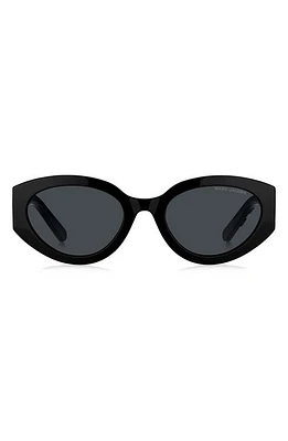 Marc Jacobs 54mm Round Sunglasses in Black White/Gray at Nordstrom