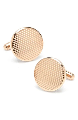 Cufflinks, Inc. Stripe Cuff Links in Rose Gold at Nordstrom