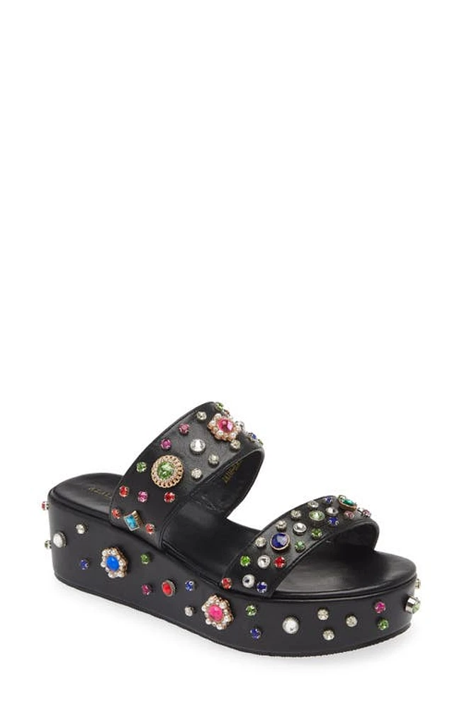 AZALEA WANG Rajah Platform Slide Sandal Black at Nordstrom,