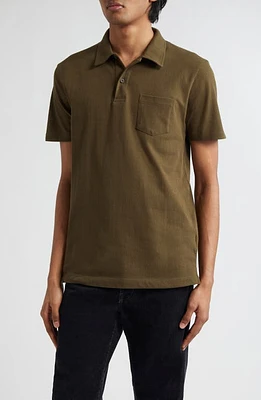 Sunspel Riviera Cotton Polo Dark Olive at Nordstrom,