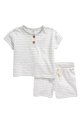 Nordstrom Stripe Cotton Henley T-Shirt & Shorts Set at Nordstrom,