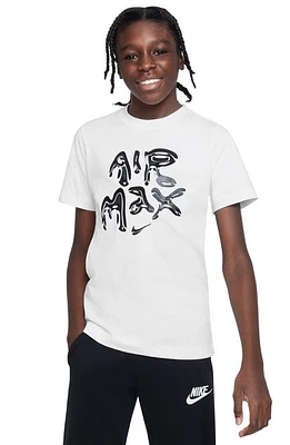 Nike Kids' Sportswear Air Max Cotton Graphic T-Shirt White at