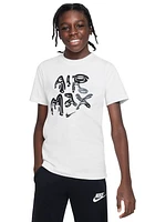 Nike Kids' Sportswear Air Max Cotton Graphic T-Shirt White at