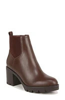 Naturalizer Verney Block Heel Waterproof Bootie Chocolate Leather Brown at Nordstrom,