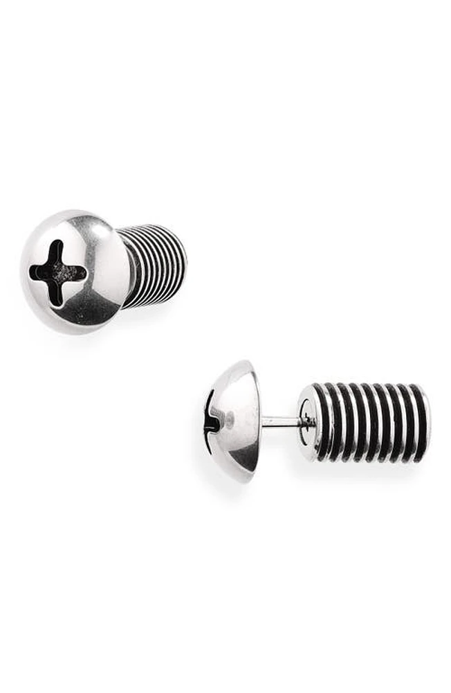 Balenciaga Garage Screw Earrings in Antique Silver at Nordstrom