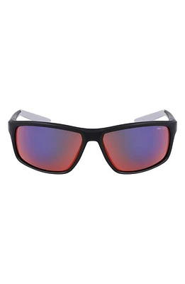 Nike Adrenaline 64mm Rectangular Sunglasses in Matte Black/Field Tint at Nordstrom