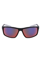 Nike Adrenaline 64mm Rectangular Sunglasses in Matte Black/Field Tint at Nordstrom