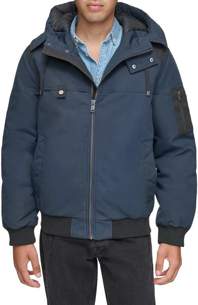 Andrew Marc Wolmar Waxed Insulated Jacket Ink at Nordstrom,