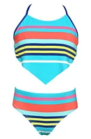 Hobie Kids' Sail Hankini Two-Piece Swimsuit Blue Multi at Nordstrom,