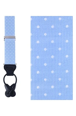 Trafalgar Aura Polka Dot Silk Suspenders in Light Blue Polka Dot at Nordstrom