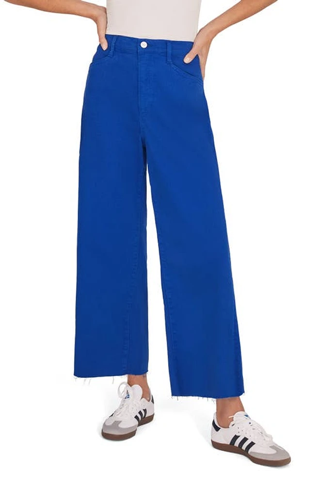 Favorite Daughter The Mischa Raw Hem Wide Leg Jeans Electric Blue at Nordstrom,