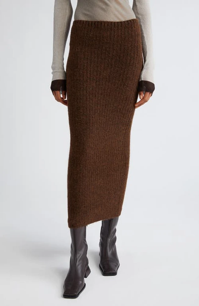 Paloma Wool Siracuza Alpaca & Blend Rib Sweater Skirt Brown at Nordstrom,