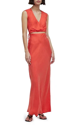 Madewell Modular Sleeveless Cupro Blend Maxi Dress Coastal Orange at Nordstrom,