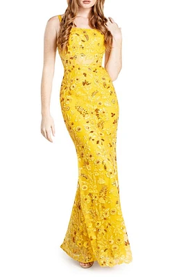 Dress the Population Aria Maxi Light Amber Multi at Nordstrom,