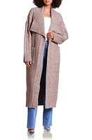 Avec Les Filles Cable Open Front Sweater Coat Mink at Nordstrom,