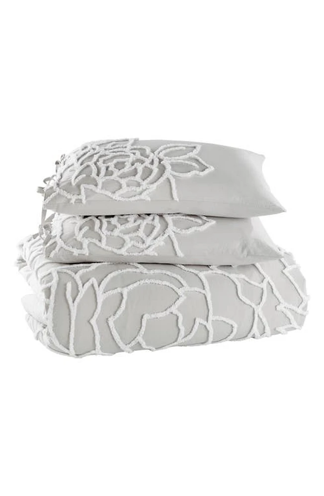 Peri Home Chenille Rose Duvet Cover & Shams Set in Grey at Nordstrom, Size King