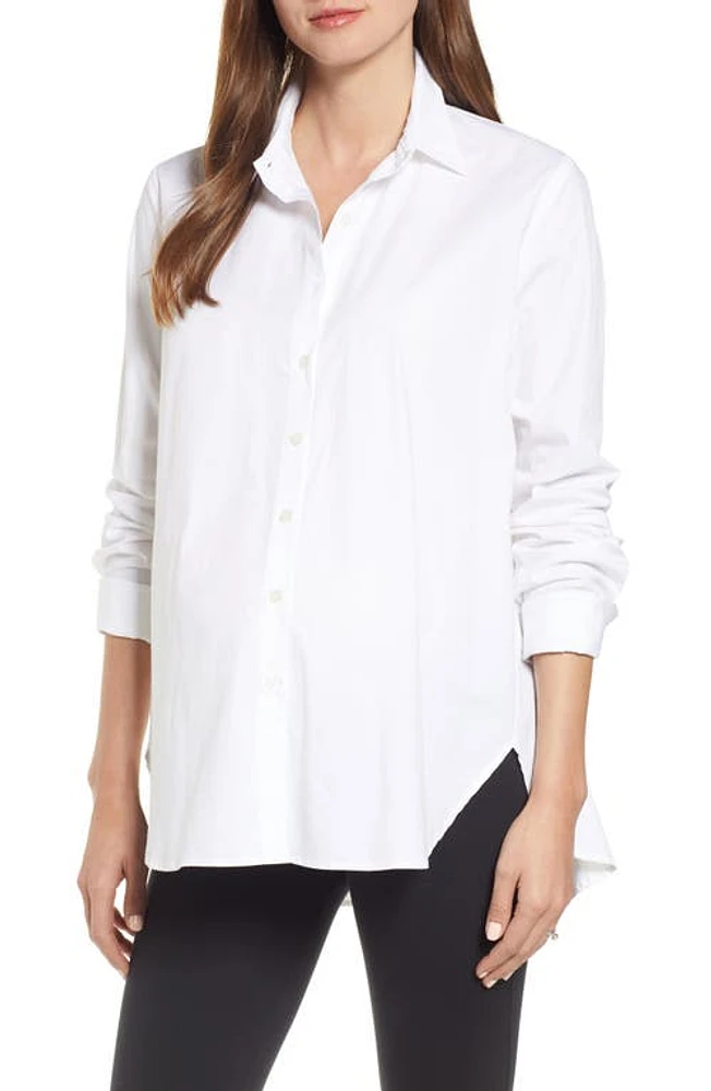 HATCH The Classic Maternity Button-Up Shirt White at Nordstrom,