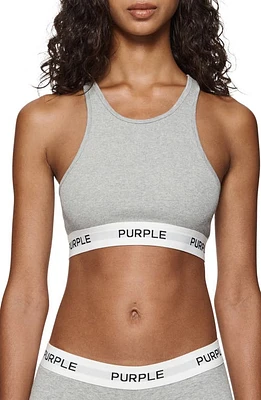PURPLE BRAND Ribbed Bralette in Grey at Nordstrom, Size X-Large
