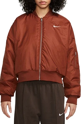 Nike Sportswear Reversible Faux Fur Bomber Jacket at Nordstrom,