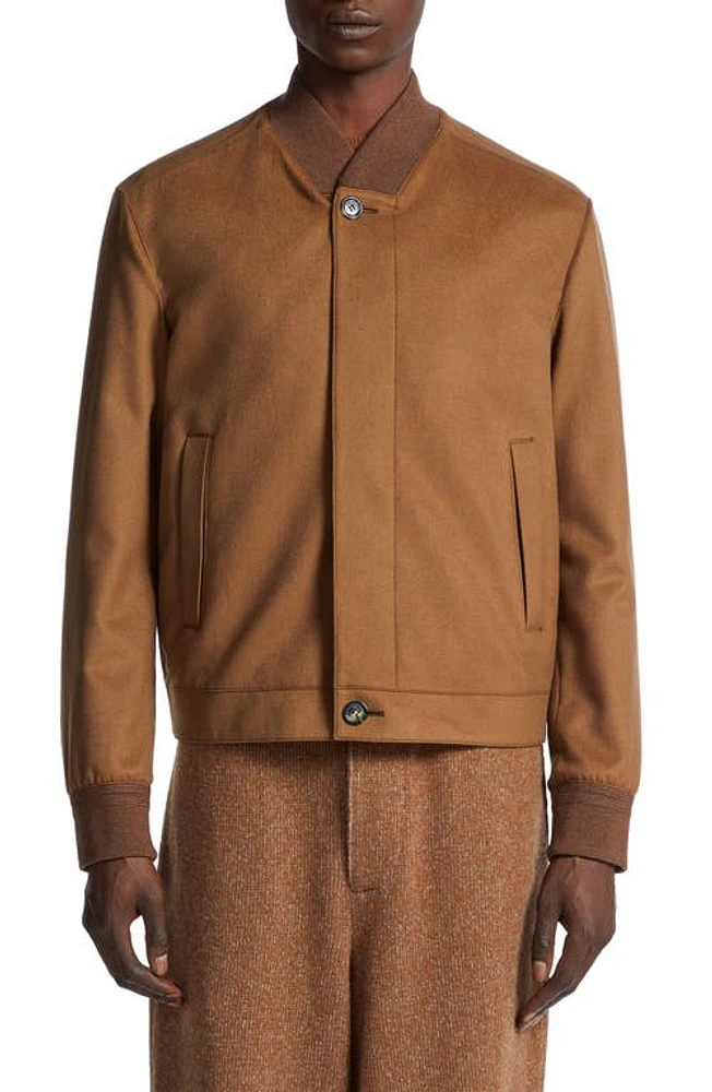 ZEGNA Water Repellent Elements Oasi Cashmere Bomber Jacket Vicuna at Nordstrom, Us