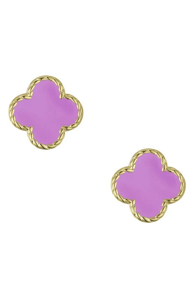 Lily Nily Kids' Clover Stud Earrings in Purple at Nordstrom