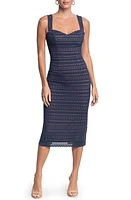 Dress the Population Nicole Lace Sheath Dress in Navy at Nordstrom, Size Xx-Large