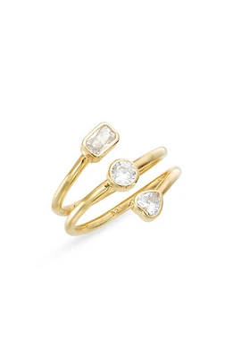 SHYMI Cubic Zirconia Bezel Wrap Ring in Gold/White at Nordstrom