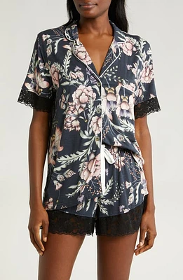 KILO BRAVA Lace Trim Short Pajamas Botanical Night at Nordstrom,