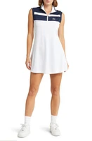 Lacoste x BANDIER Quarter Zip Performance Sport Dress & Shorts Set Aj0 Blanc/Marine-Marine at Nordstrom,