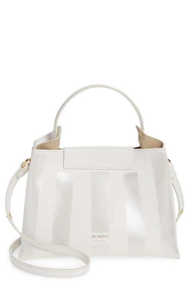 Ree Projects Mini Elieze Metallic Stripe Leather Handbag in White/Silver Stripes at Nordstrom