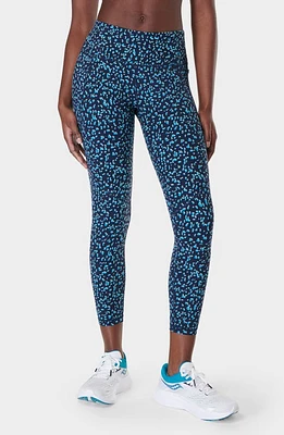 Sweaty Betty Power Workout 7/8 Leggings Blue Abstract Markings Print at Nordstrom,