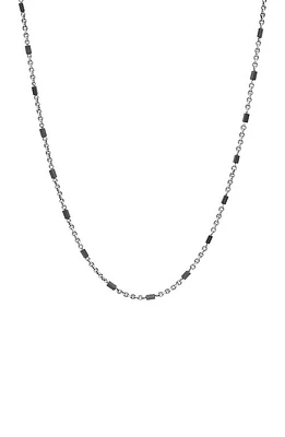 John Varvatos Men's Artisan Hematite Station Necklace in Silver at Nordstrom, Size 24