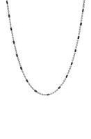 John Varvatos Men's Artisan Hematite Station Necklace in Silver at Nordstrom, Size 24