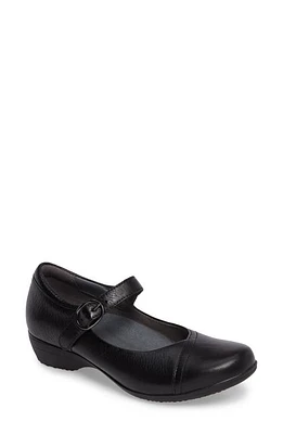 Dansko Fawna Mary Jane Flat Black Milled Nappa Leather at Nordstrom,