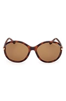 TOM FORD Melody 59mm Round Sunglasses in Shiny Blonde Havana /Brown at Nordstrom