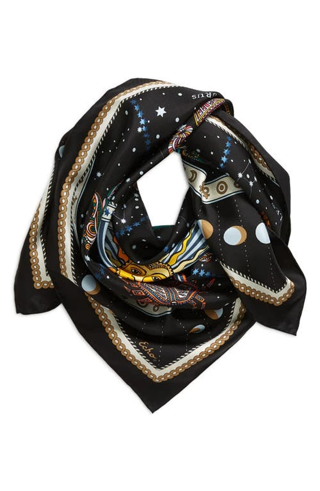 Echo Written in the Stars Silk Square Scarf in Black at Nordstrom