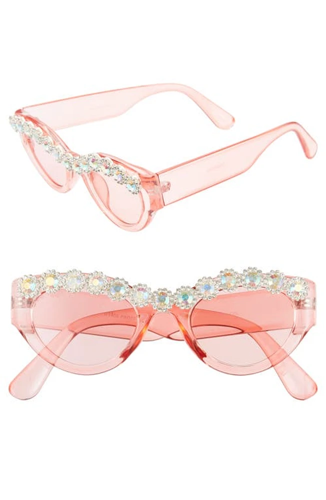 Rad + Refined 50mm Chunky Crystal Embellished Sunglasses in /Crystal at Nordstrom