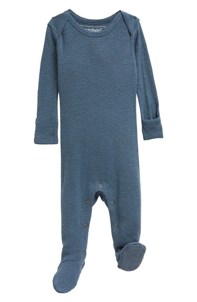 L'Ovedbaby Organic Cotton Pointelle Footie in Dolphin at Nordstrom, Size 3-6M