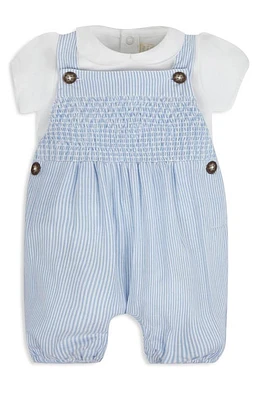 JOJO MAMAN BEBE Cotton Bodysuit & Stripe Overalls Set Blue at Nordstrom,