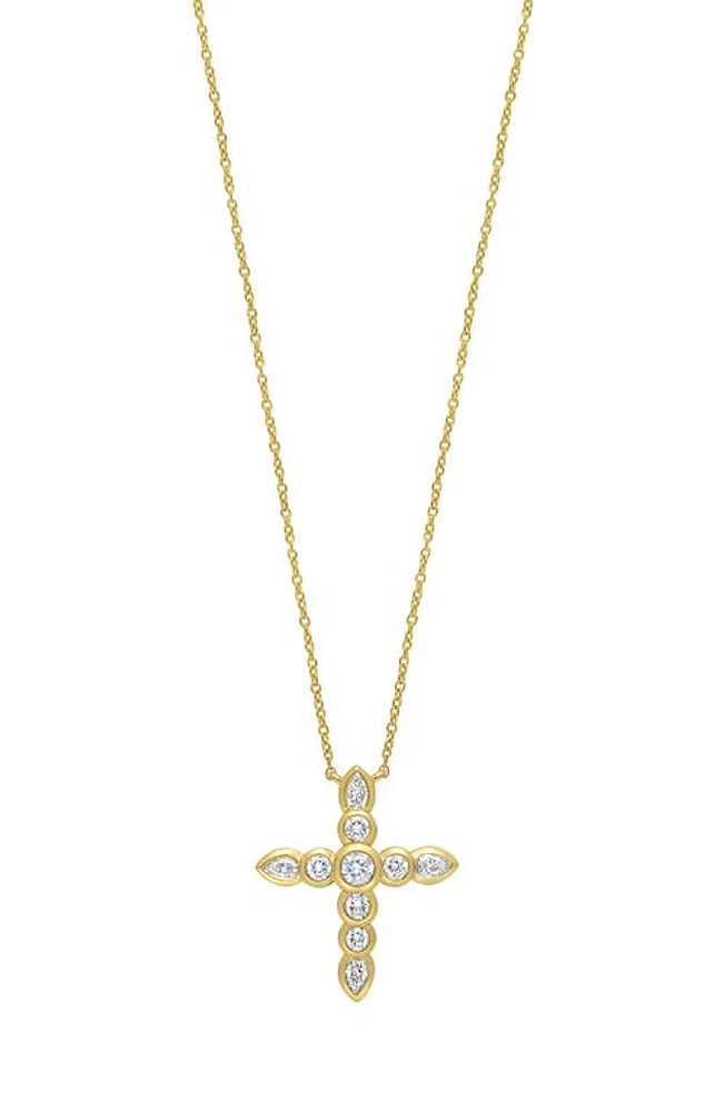 Bony Levy Monaco Diamond Cross Pendant Necklace in 18K Yellow Gold at Nordstrom