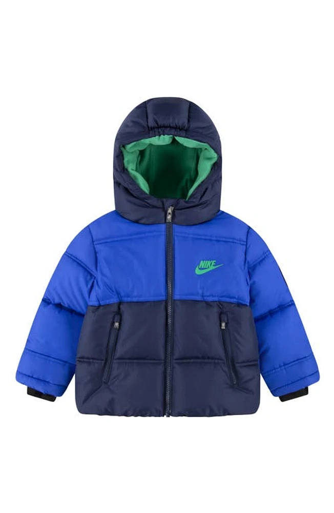 Nike Kids' Colorblock Puffer Jacket Game Royal at Nordstrom,