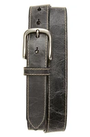 Torino Italian Leather Belt Charcoal at Nordstrom,