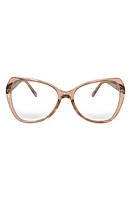 Fifth & Ninth Margot 54mm Butterfly Blue Light Blocking Glasses in Transparent Tan/Clear at Nordstrom