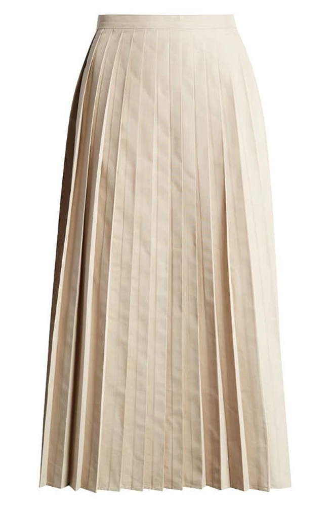 Emporio Armani Pleated Poplin Midi Skirt Solid Medium Beige at Nordstrom, Us