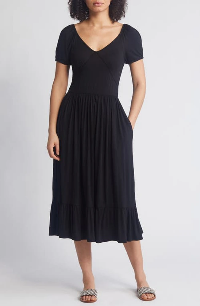 Loveappella Short Sleeve Midi Dress at Nordstrom,